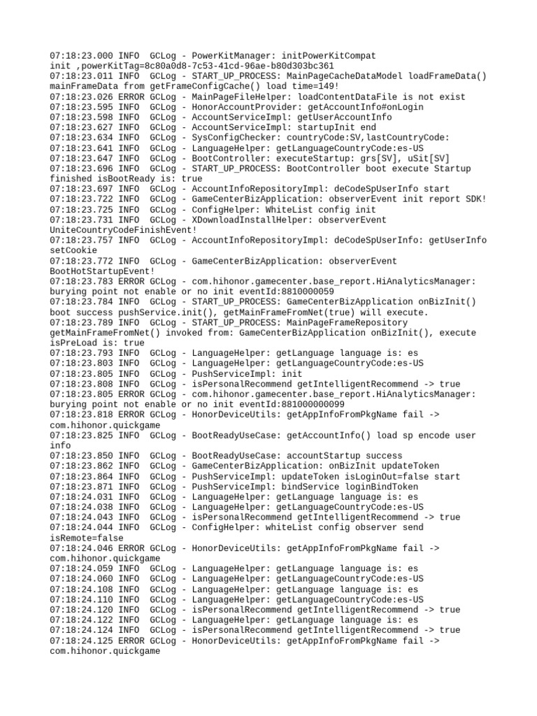 Game Center Initialization Log Analysis | PDF | Computer Science ...