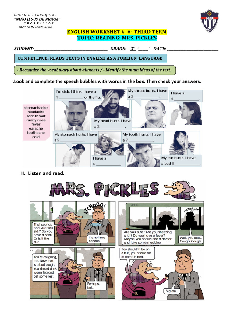 2do - Worksheet 6 - Reading - MRS Pickles | PDF | Language Arts ...