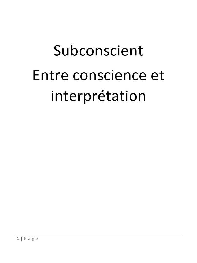 Subconscient Entre Conscience Et Interprétation | PDF | Émotions | Yoga