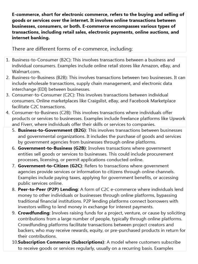 E-commerce Types and Product Hunting Guide | PDF | E Commerce ...