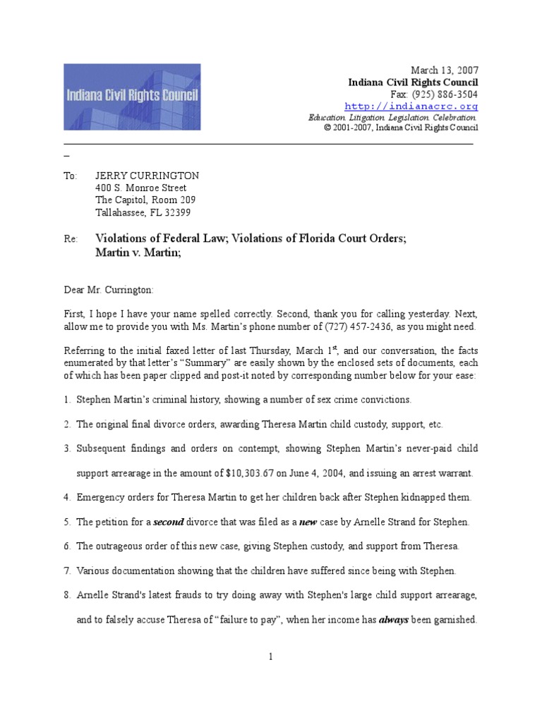 DCF CSE Letter Child Support Law Of The United States