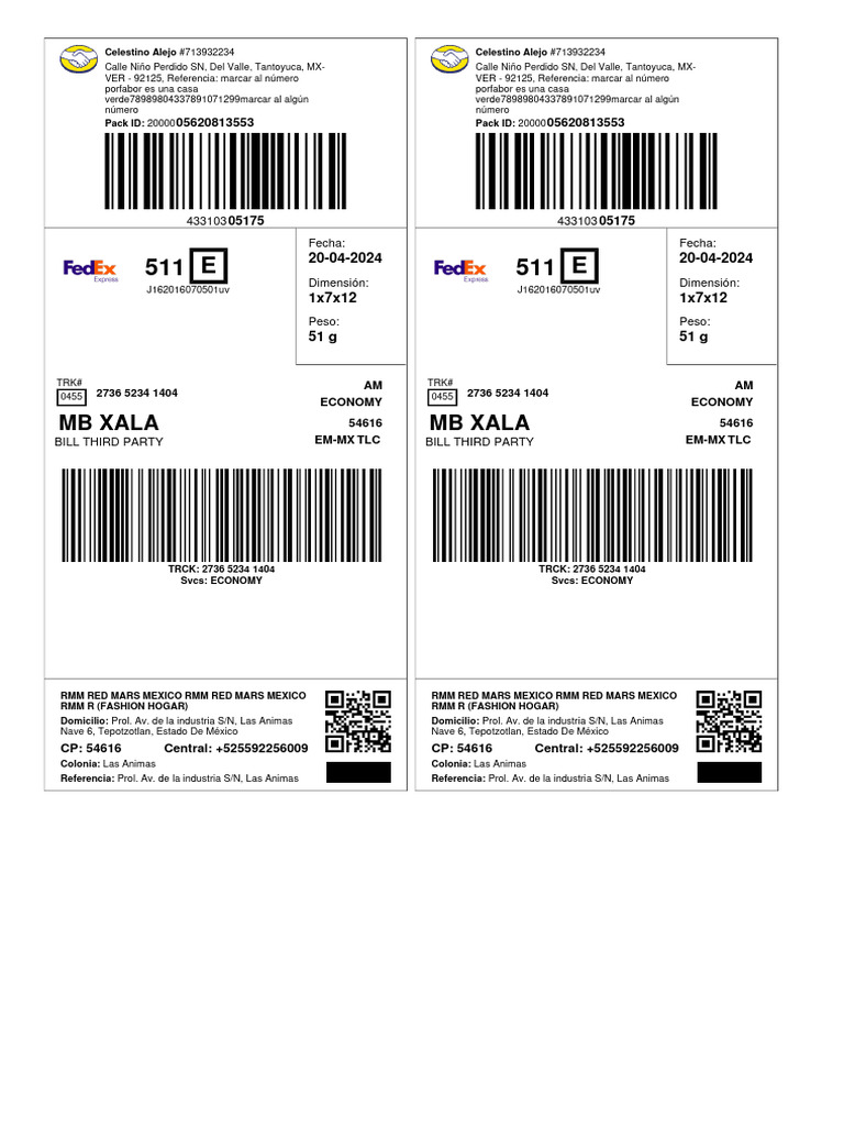 Shipment Labels 240420010935 240420 010956 | PDF | Yo telefono