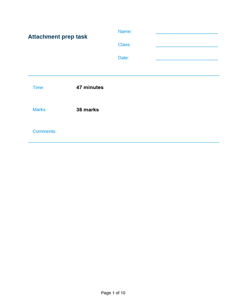 Attachment Prep Task | PDF | Attachment Theory | Childhood