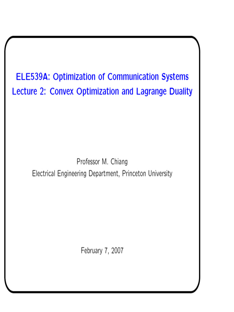 Convex Optimization and Duality Insights | PDF | Mathematics ...