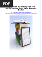 Biquaternion Division Algebras Over Rational Function Fields Karim Johannes Becher Full Chapter PDF