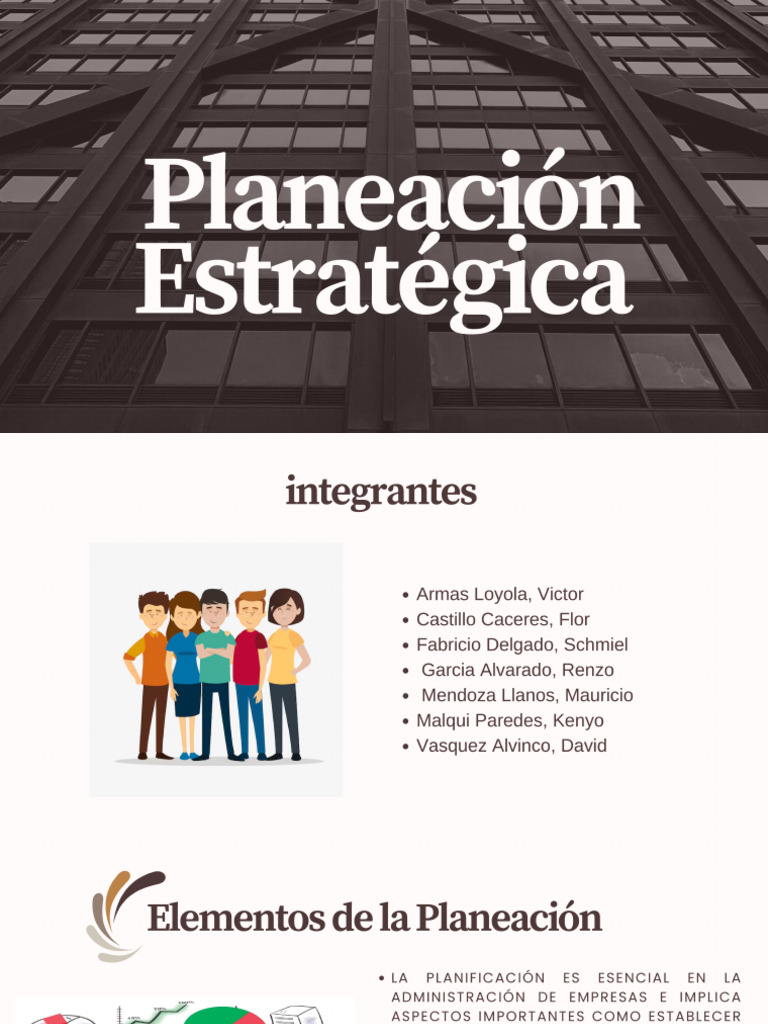 Presentación Planeación Estrategica Empresa Con Fotos Colores Neutrales ...