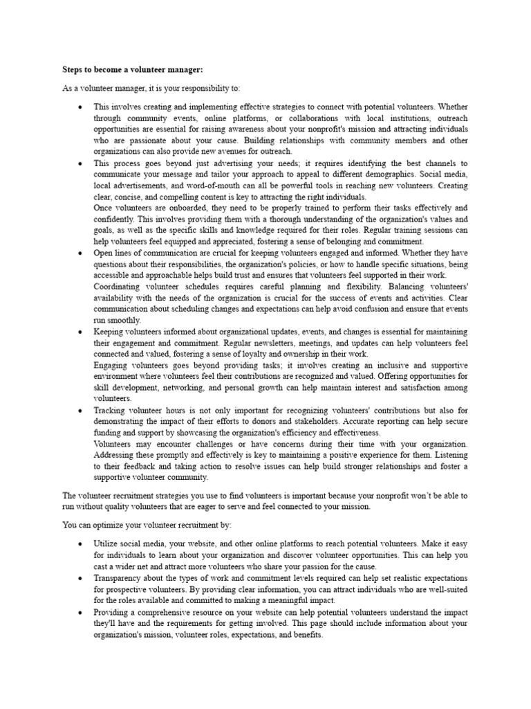 Volunteer Management Cycle Pdf Volunteering Employee Retention