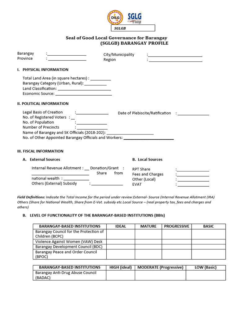 SGLGB Form 1 Download Free PDF Water Drinking Water
