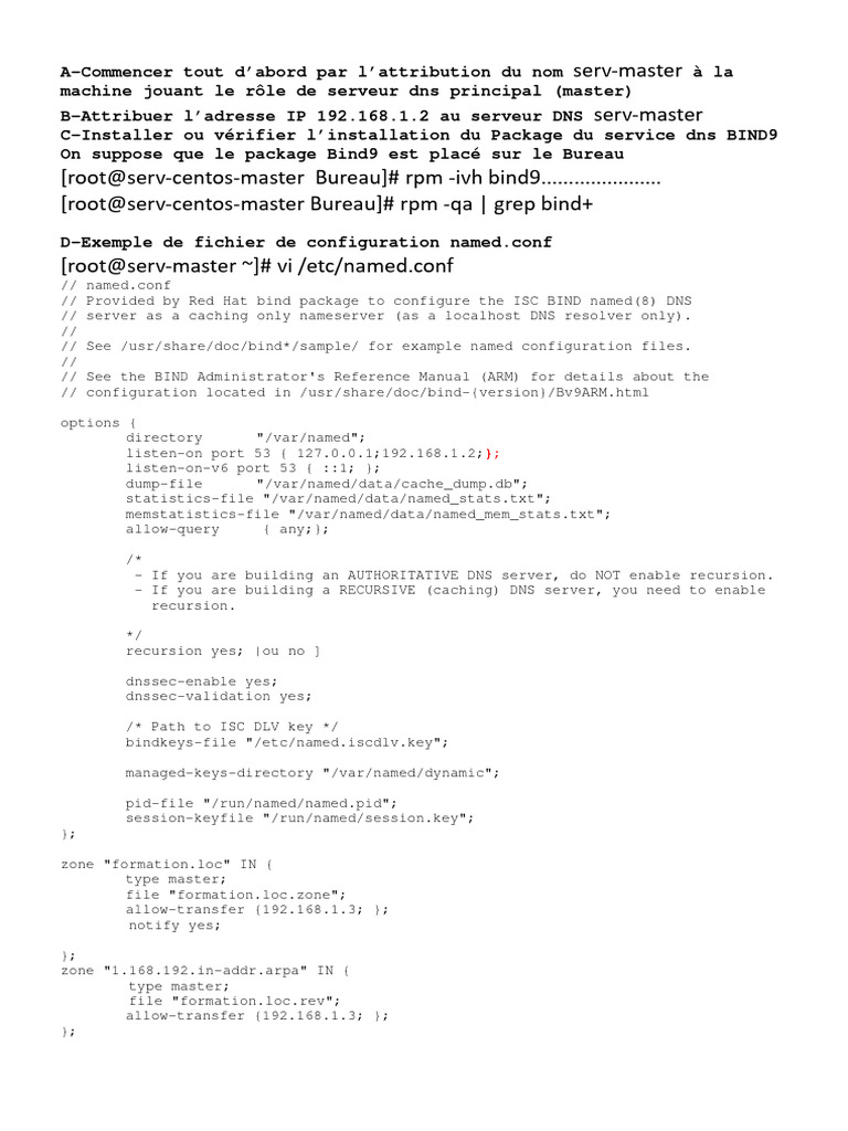 Configuration du service DNS BIND9 2024 | PDF | Système de noms de ...