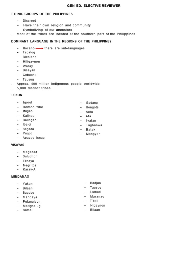 Ethnic Groups and Cultures of the Philippines | PDF