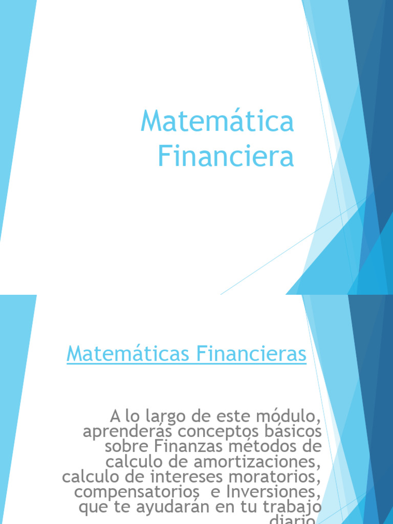 Conceptos Clave de Matemática Financiera | PDF | Interés | Inflación