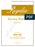 Baby Lock Regalia BLRG20 Sewing Machine Service Manual