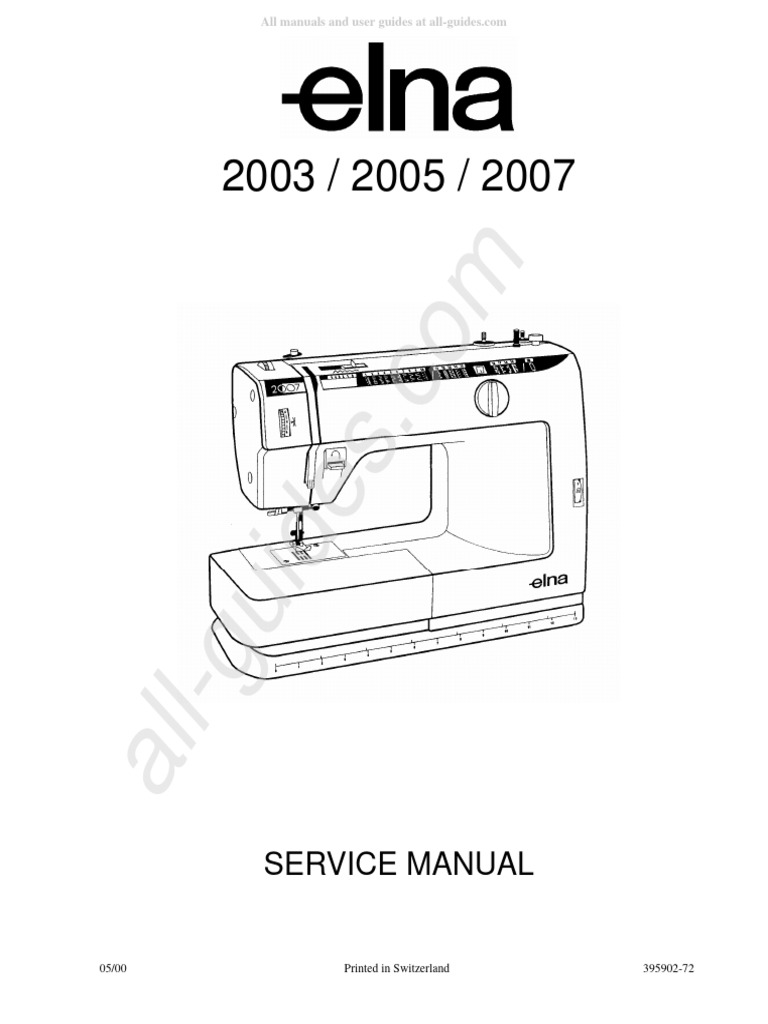 Elna 2003 Sewing Machine Service Manual PDF Mechanical Engineering Sewing