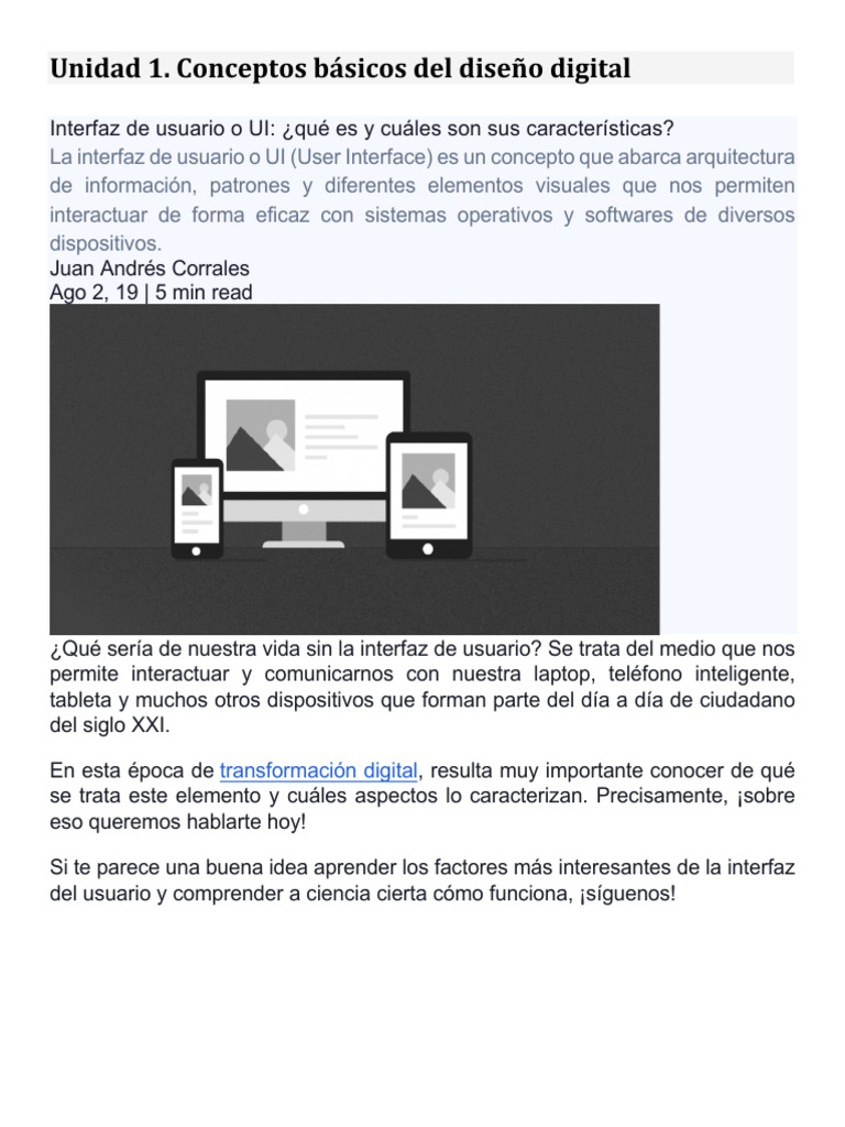Unidad 1 Diseño Inte | PDF | Interfaces gráficas de usuario | Interfaz ...