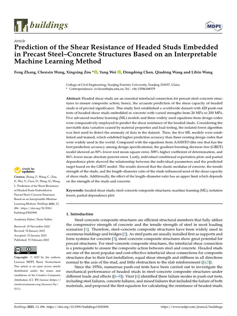 Prediction of the shear resistance of headed studs embedded in precast