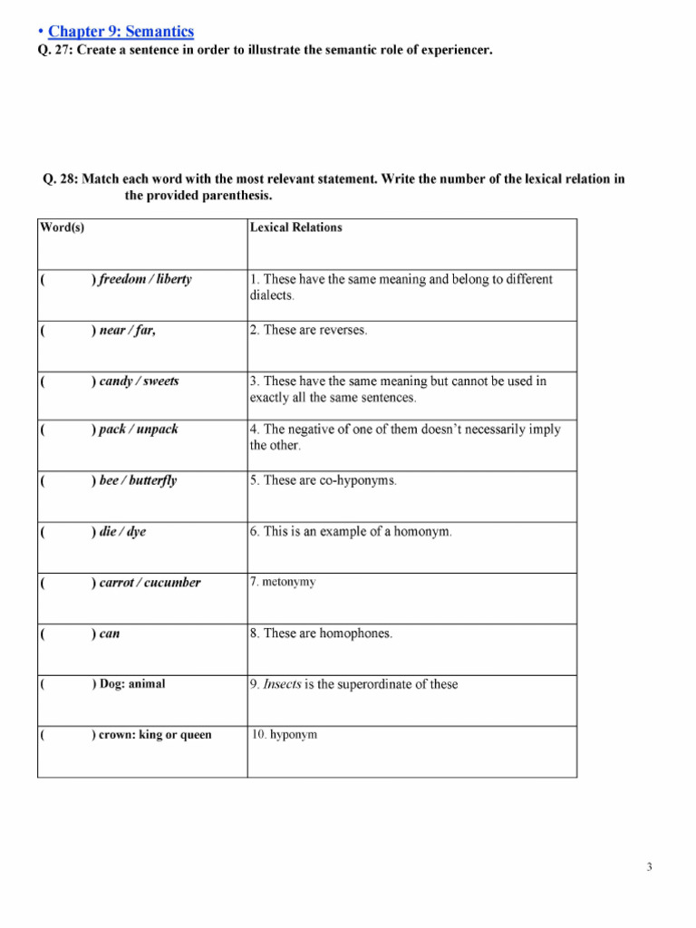 Semantics and Pragmatics Exercises | PDF | Human Communication ...