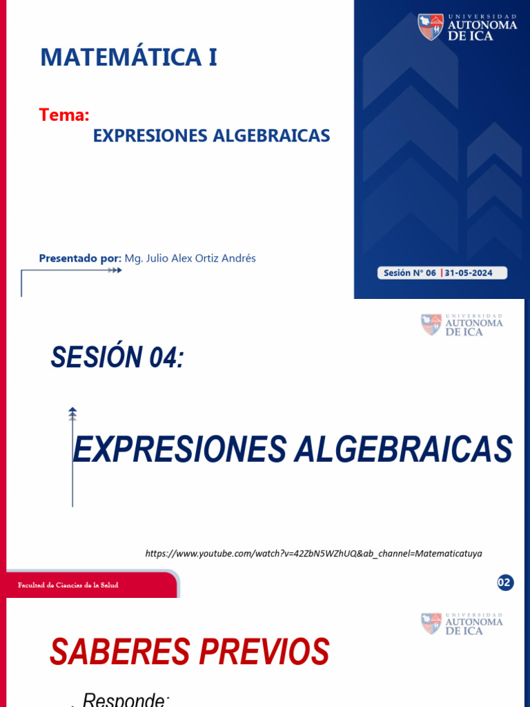 Semana 6 - Expresiones Algebraicas | PDF | Ciencia computacional | Álgebra