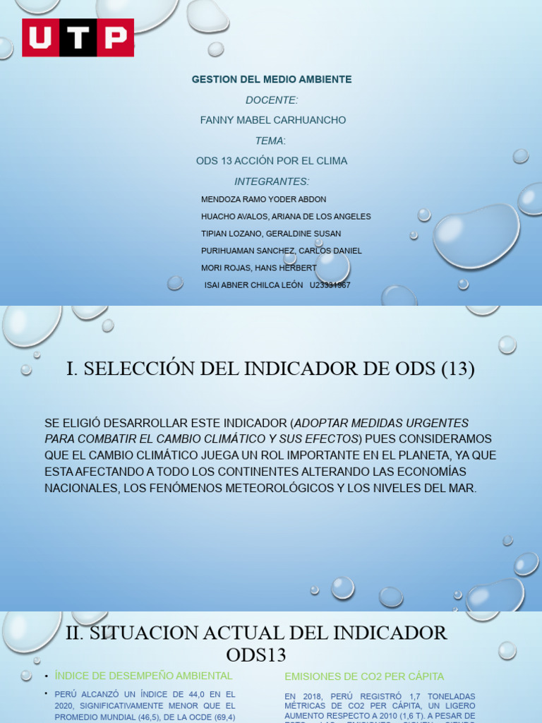 Ods 13 - Avances | PDF | Mitigación del cambio climático | Problemas ...