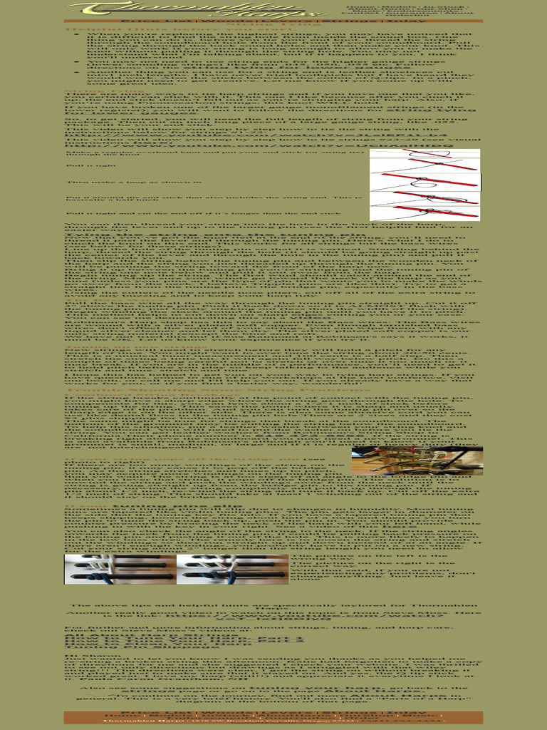 Harp String Tying and Tuning Guide | PDF | Knot | String Instruments