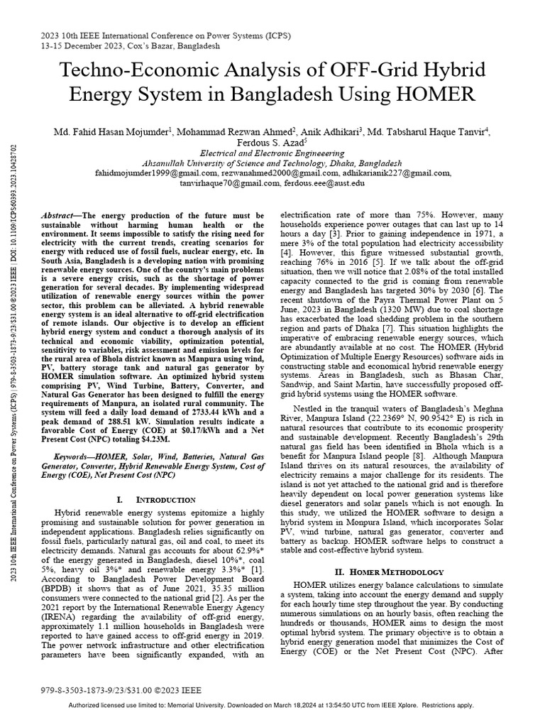 Techno-Economic - Analysis - of - OFF-Grid - Hybrid - Energy - System ...