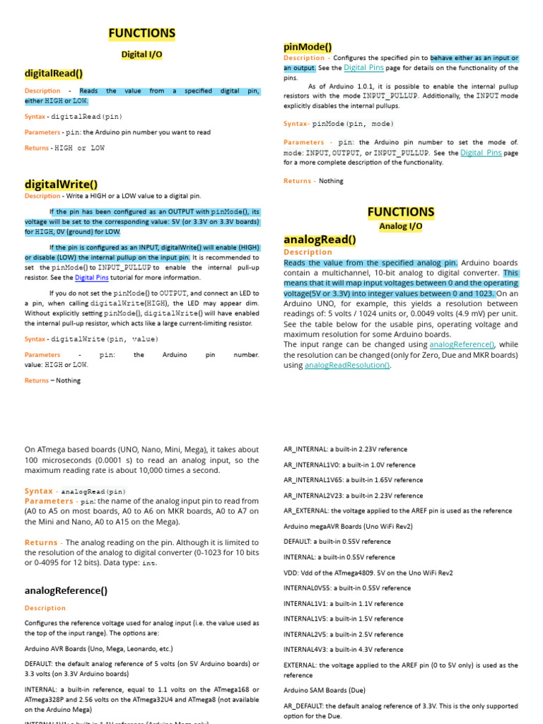 Arduino Notes | Download Free PDF | Integer (Computer Science) | String ... image.