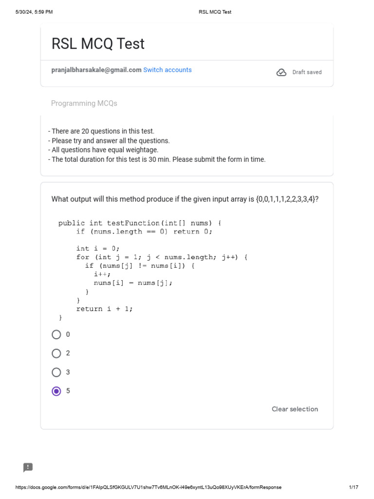 RSL Programming MCQ Test | PDF | Computer Programming | Software ...