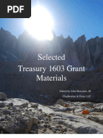 Selected Treasury 1603 Grant Materials