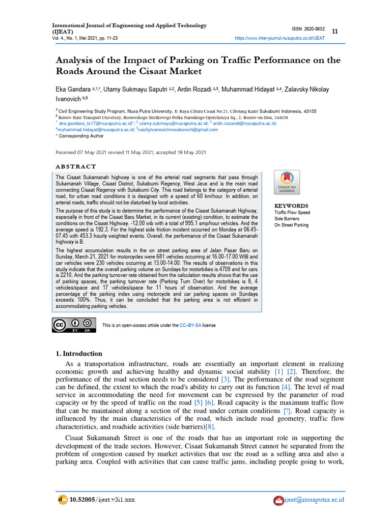 Parking Impact on Cisaat Market Traffic | PDF | Parking | Traffic