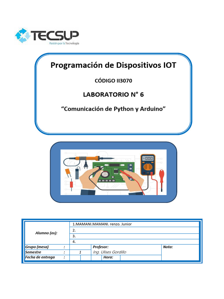 Lab 10 - Python y Arduino-MAMANI - MAMANI.renzo - junior-4C24A | PDF ...