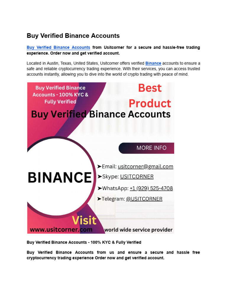 How To Get A Verified Binance Account? | PDF | Authentication |  Cryptocurrency