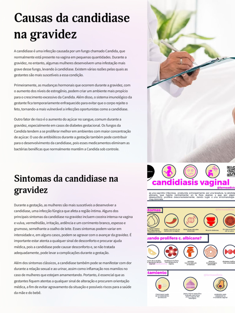 Candidíase na Gravidez: Causas e Tratamento | PDF | Gravidez | Candidíase