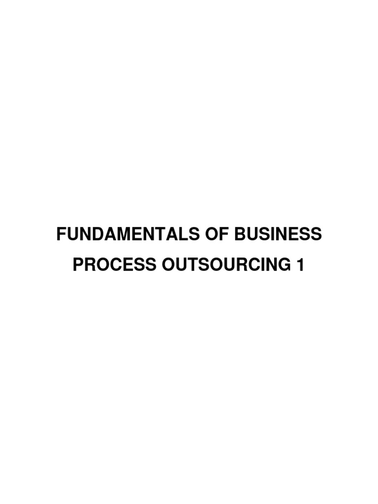 Fundamentals of business process outsourcing 1 pdf outsourcing