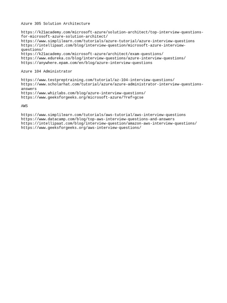 Azure 305 Interview Insights | PDF