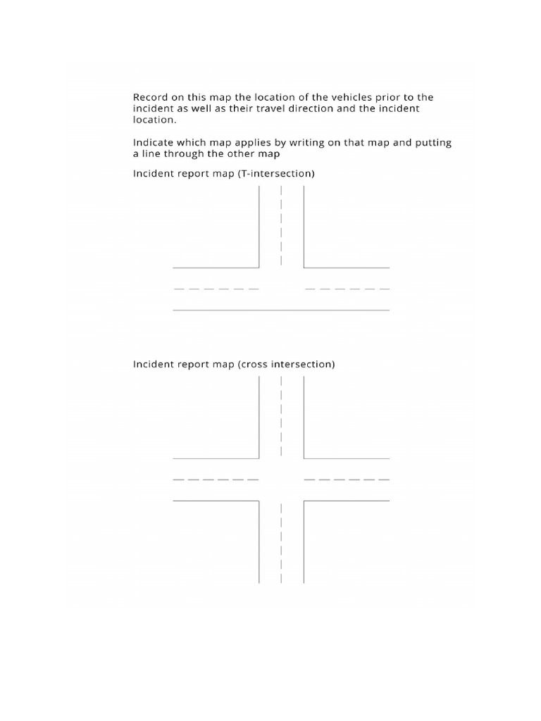 Incident Report Intersection Map Cross Intersection and T Intersection ...