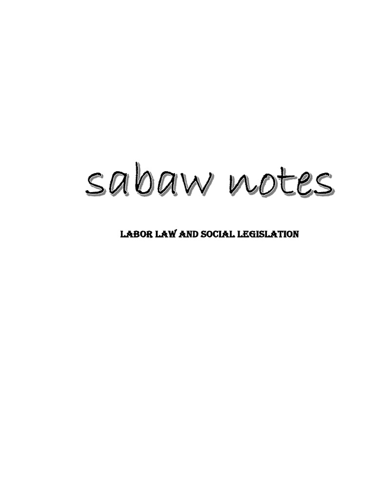 Labor Law and Social Legislation Overview | PDF | Employment | Labour Law