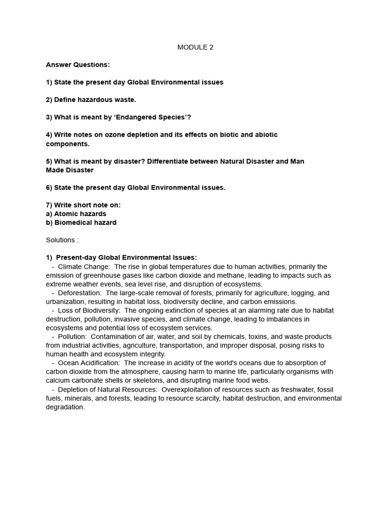 EM Module 2 | PDF | Ozone Depletion | Climate Change