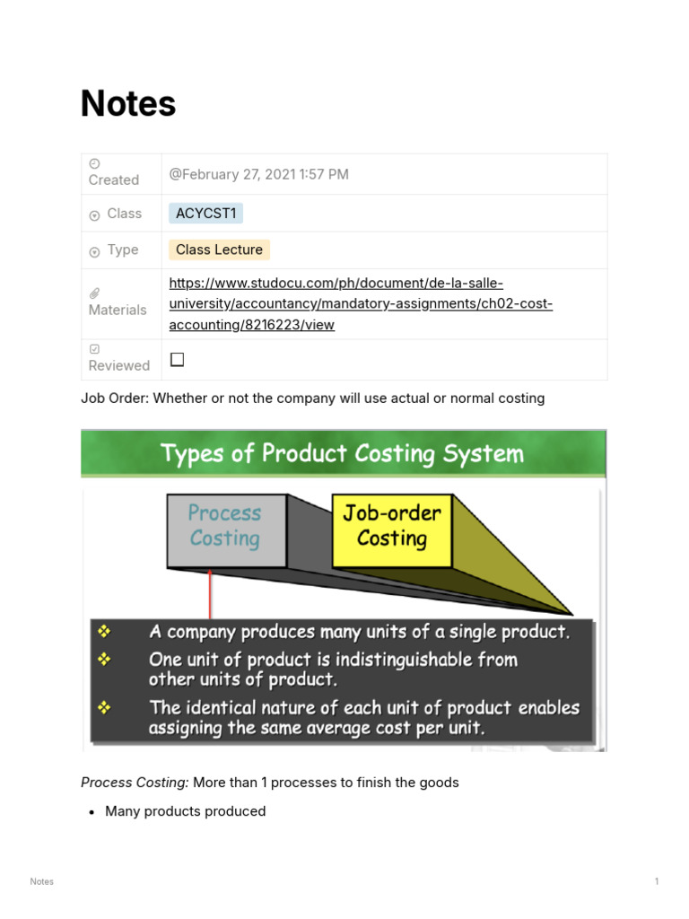 Job Order vs. Process Costing Explained | PDF | Business Economics ...