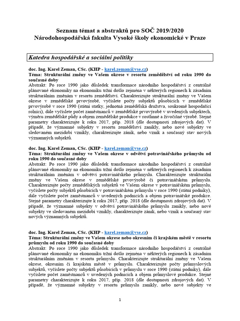 Seznam-temat-SOČ-NF Verze 190902 | PDF