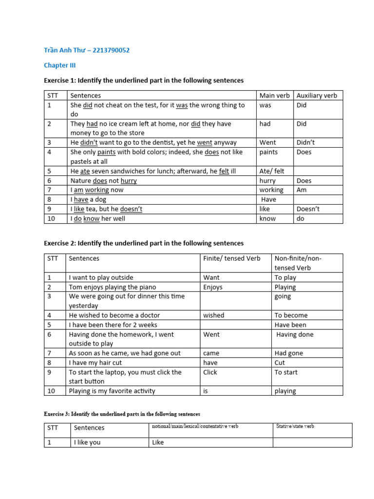 Identifying Verb Types in Sentences | PDF | Verb | Linguistic Typology