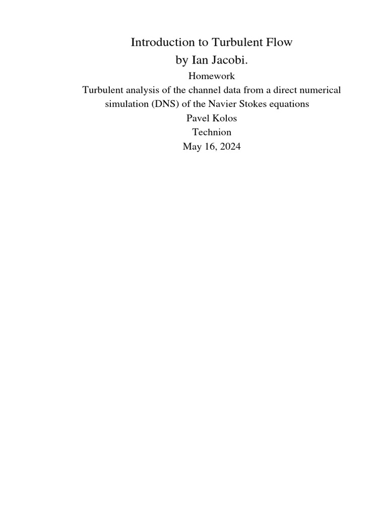 Turbulent Flow Analysis for Engineers | PDF | Turbulence | Fluid Dynamics