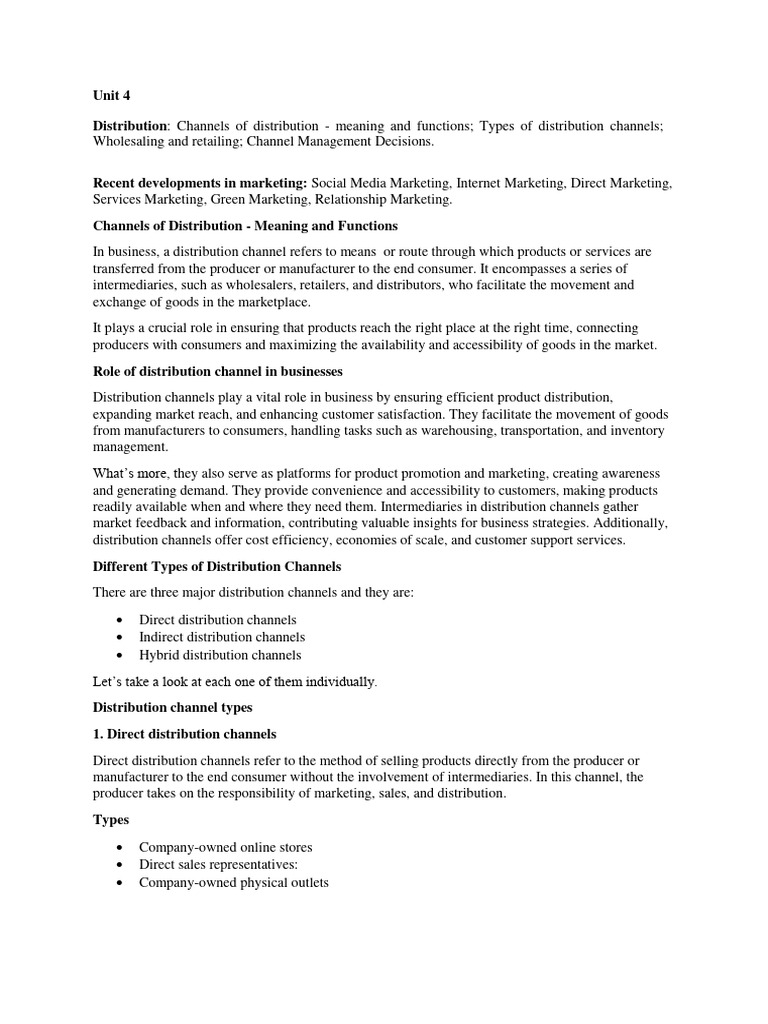 Understanding Distribution Channels in Marketing | PDF | Social Media ...