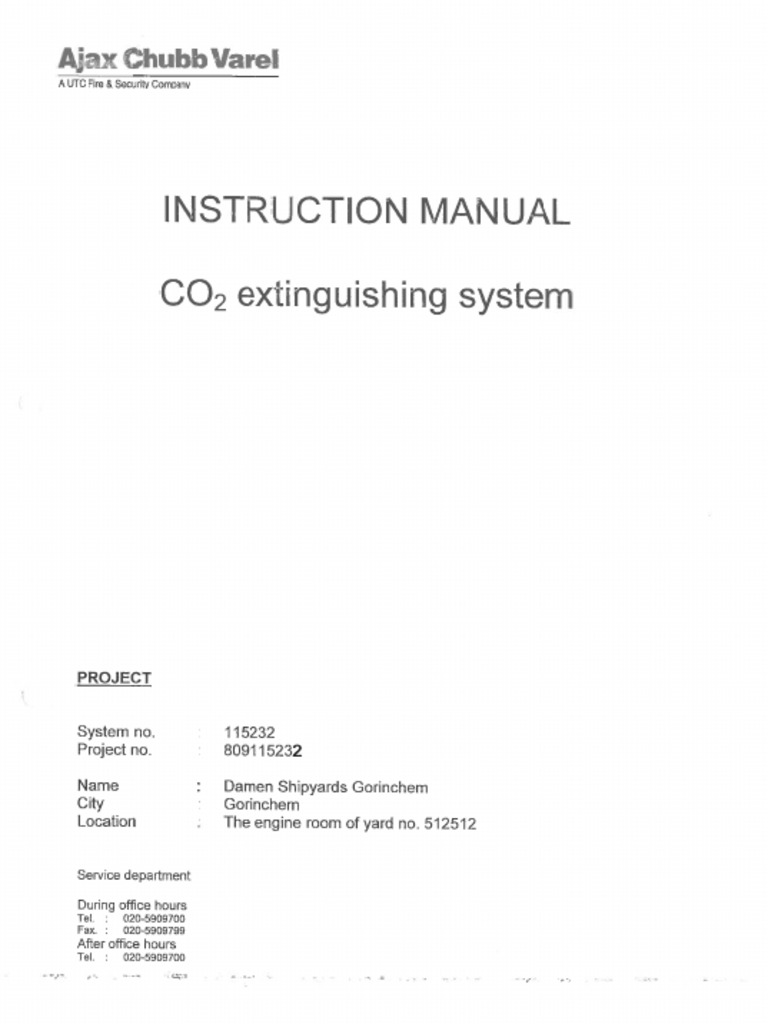 Ajax Chubb VarelCO2 Extinguishing System Instruction Manual | PDF