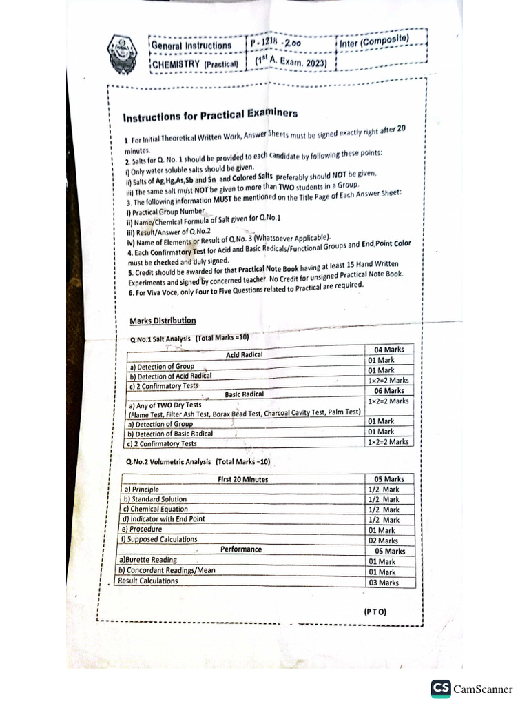 2nd Year Practical Past Papers PDF | PDF