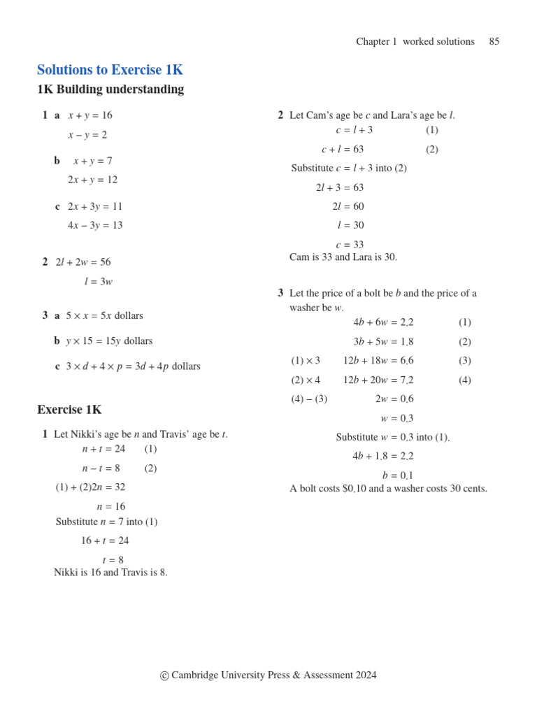 Chapter 1 Solutions for Exercises | PDF