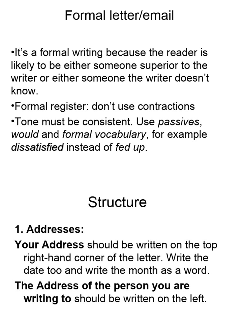 how to write an official email letter