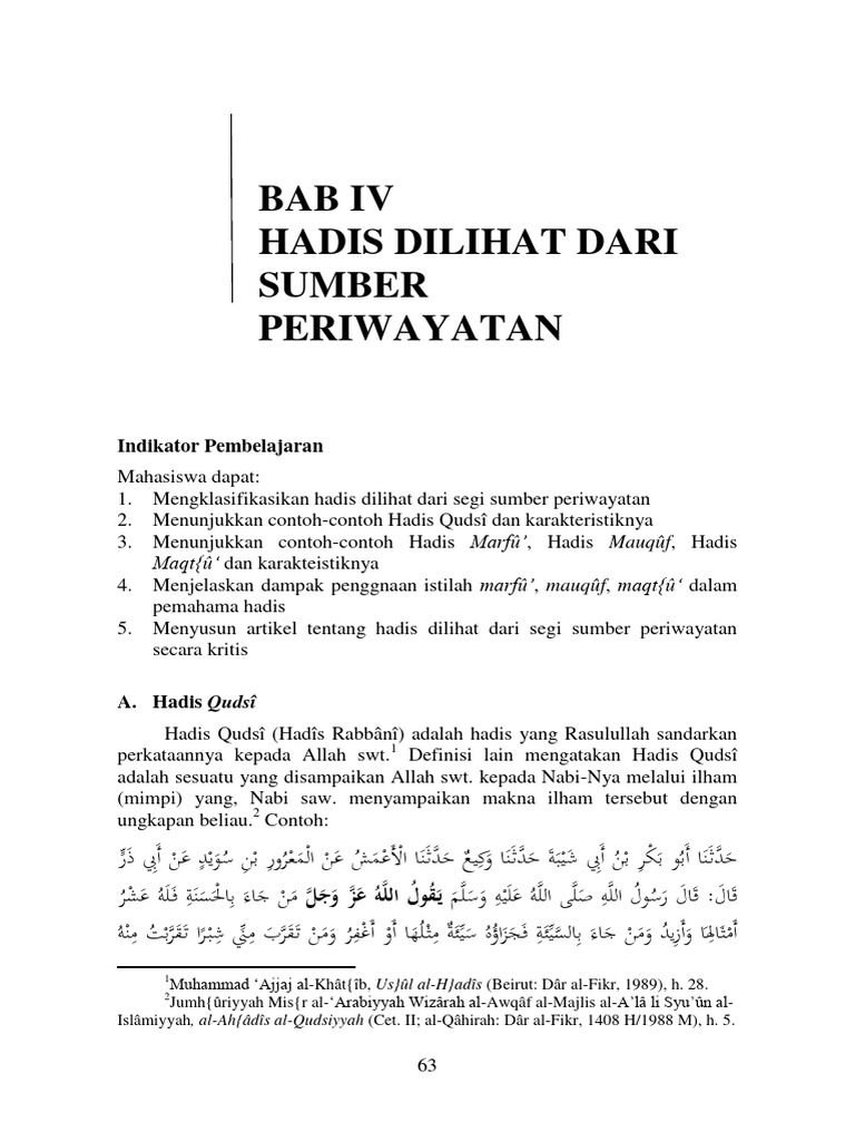 Studi Hadis: Sumber Periwayatan | PDF