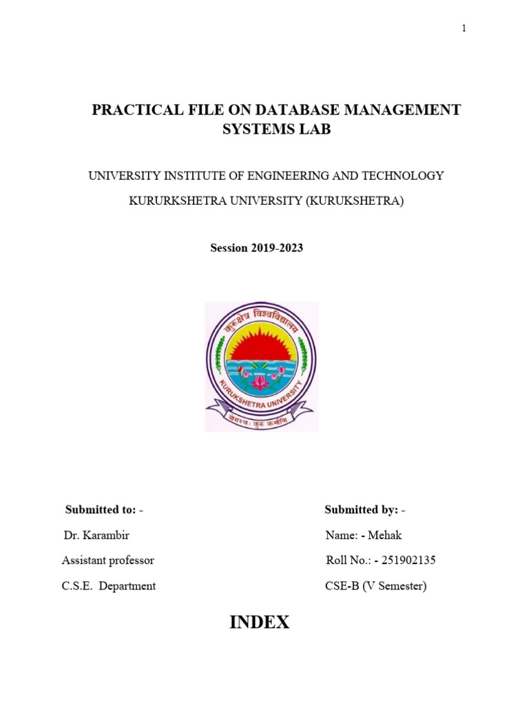 Database Management Lab Guide | PDF | Relational Database | Sql