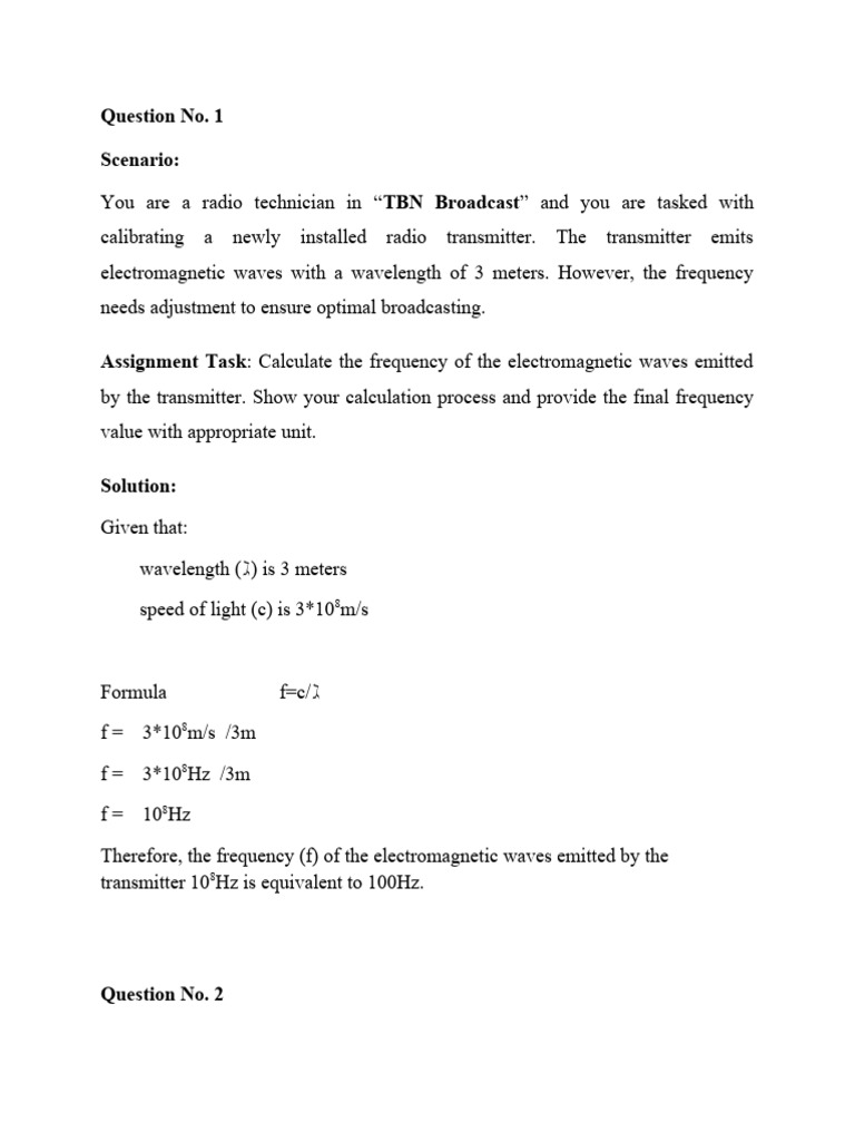 Radio Transmitter Frequency Calculation | PDF | Teaching Methods ...