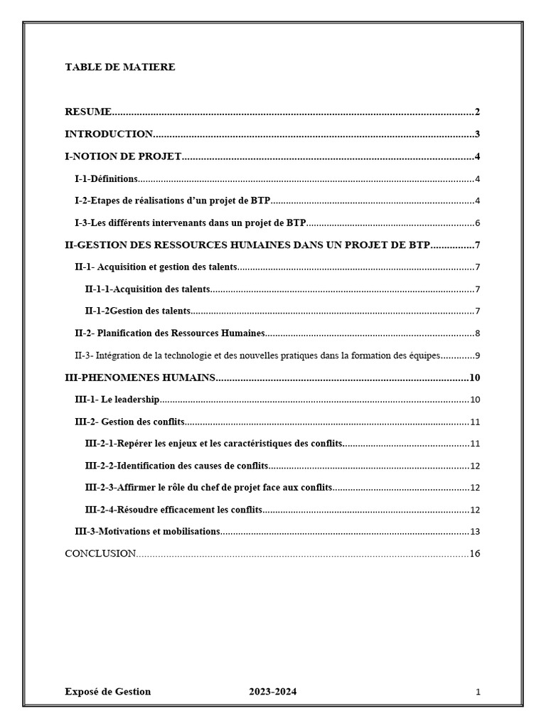 Gestion RH dans le BTP : Clés de succès | PDF | Gestion des ressources ...