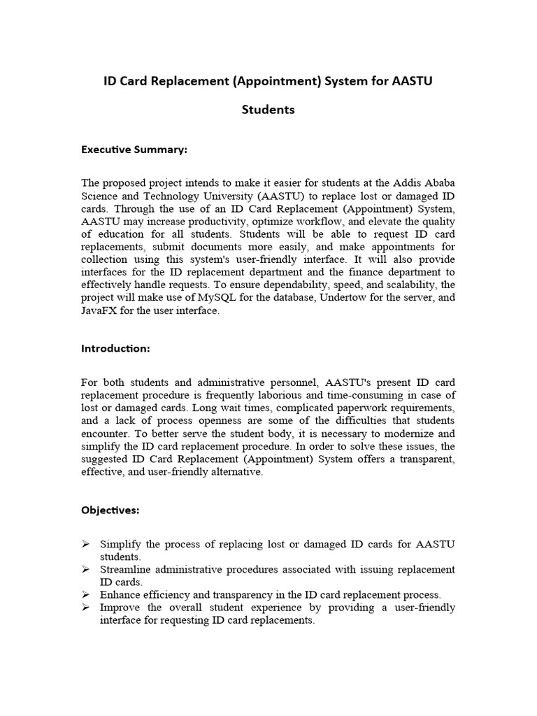 Id card replacement pdf databases software development process